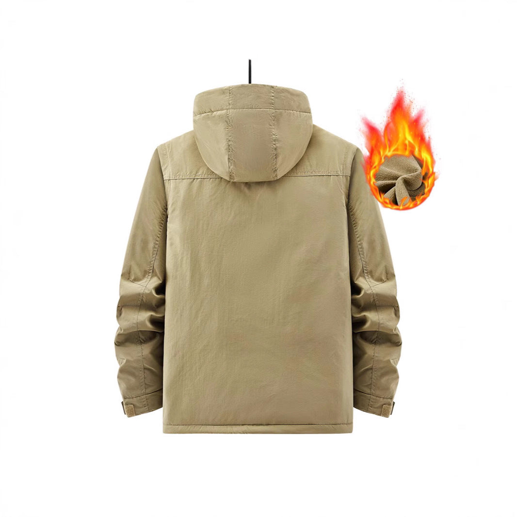 Men's Outdoor Field Jacket with fleece-lined thermal inner lining and multiple pockets Mune Fashion
