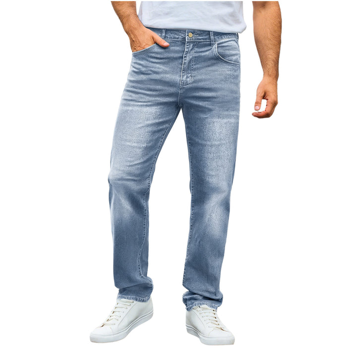 Men's casual straight-leg jeans with mid-rise and comfort stretch Mune Fashion