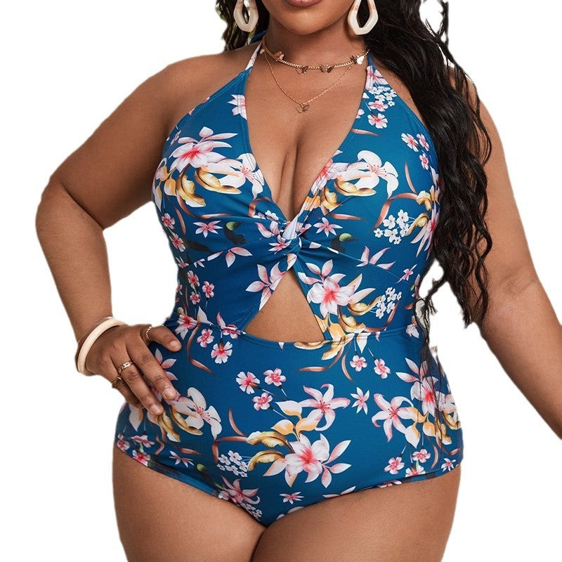 Ladies one-piece swimsuit with floral ruffle design Mune Fashion
