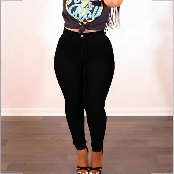 Ladies high-rise shaping skinny jeans with slimming waistband Mune Fashion