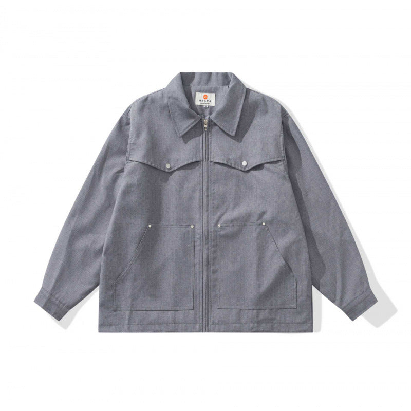 Unisex Kastige Worker-Overjacket made of canvas with full-length zipper, chest flap pocket and patch hand pockets Mune Fashion