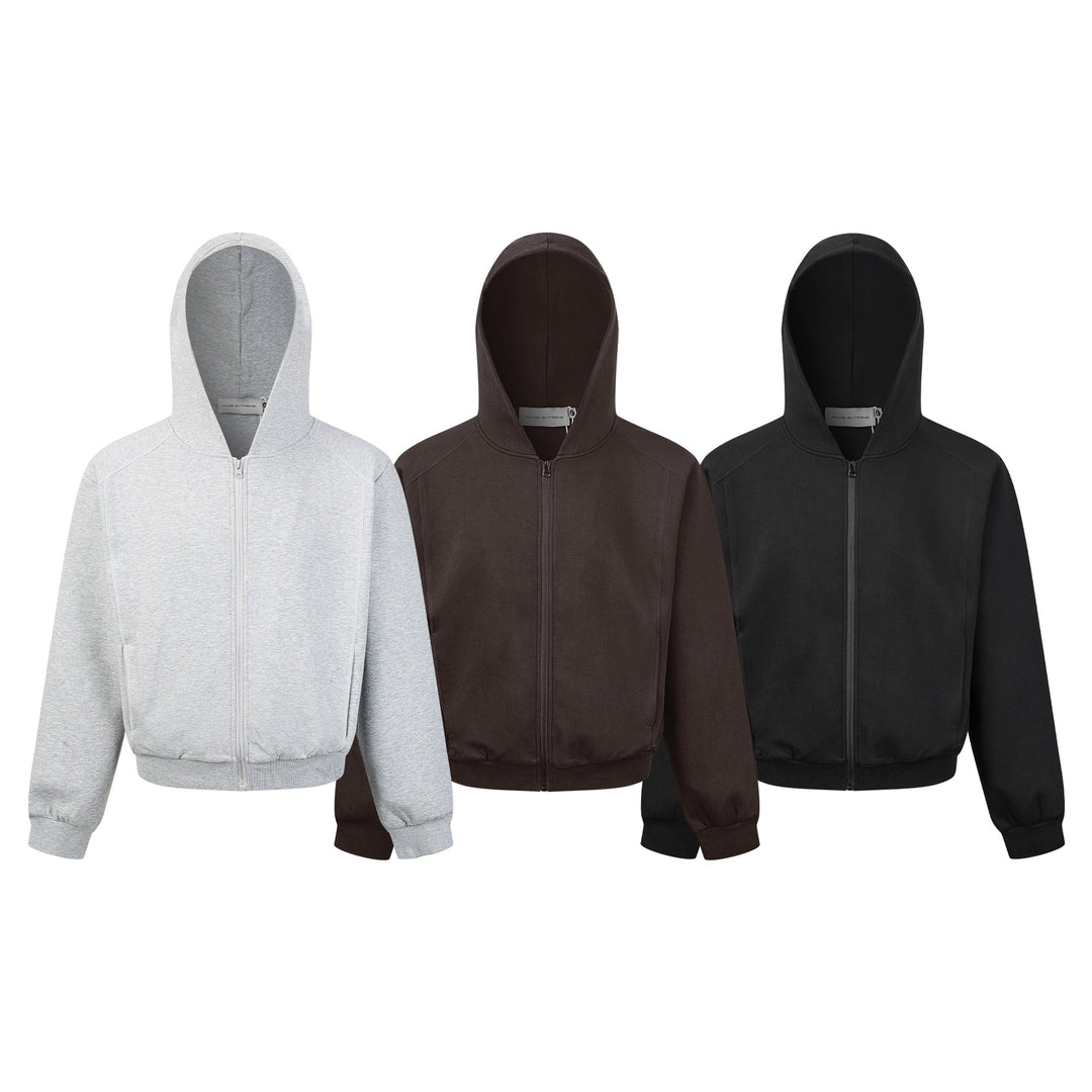Unisex Hooded Sweat Jacket with Full-Length Zipper and Ribbed Hem Mune Fashion