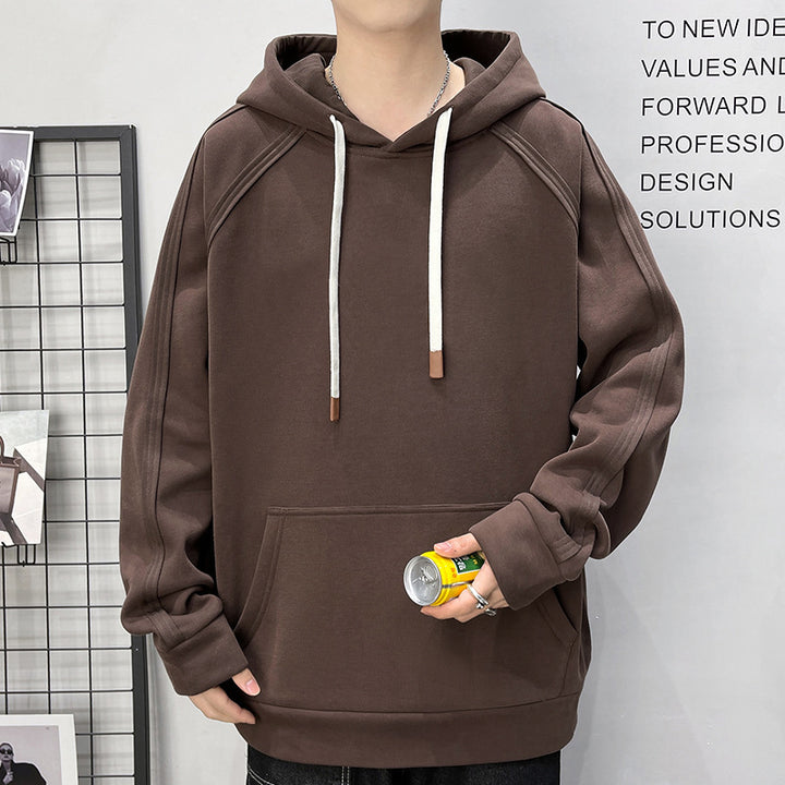 Men's Oversize Hoodie with Kangaroo Pocket Raglan Sleeves and Extra Long Cords Mune Fashion