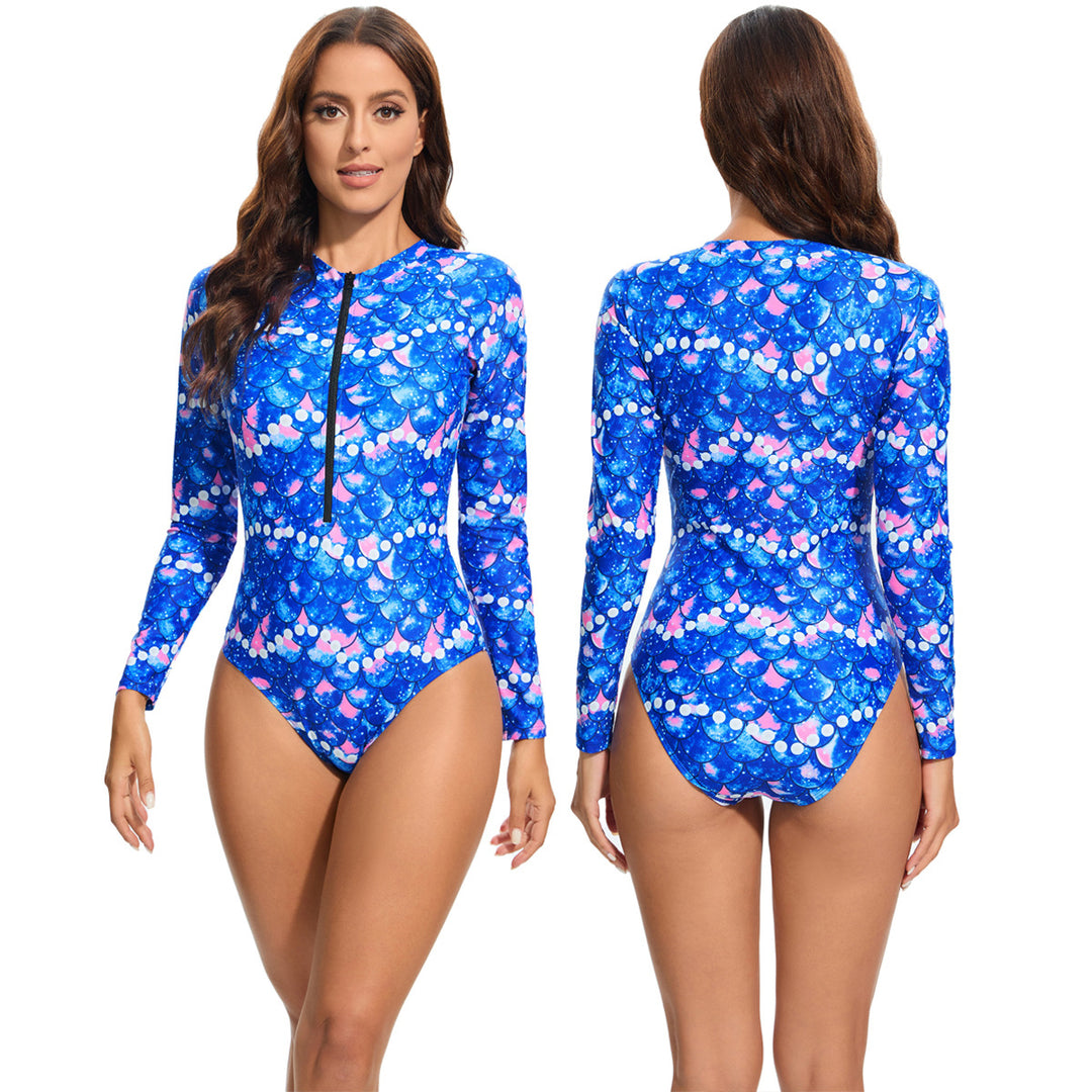 Women's Sporty Long Sleeve Swimsuit with UV Protection Mune Fashion