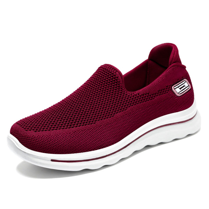 Women's knit slip-on comfort sneaker with removable memory insole and shock-absorbing EVA midsole Mune Fashion