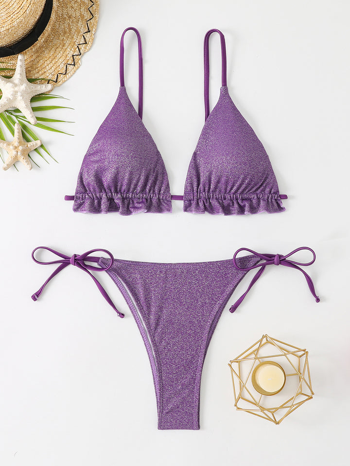 Women bikini set with sparkling ruffle details and adjustable straps Mune Fashion