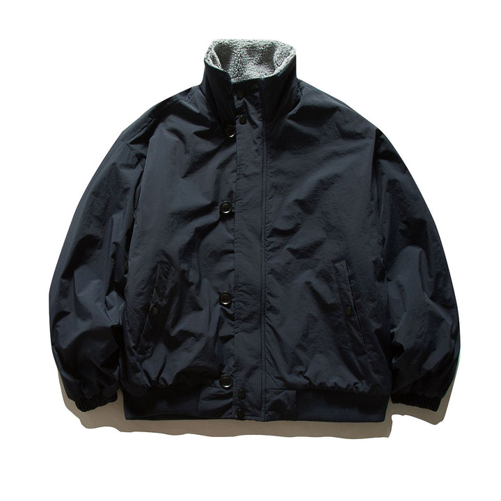 Men's short-cut thermo blouson jacket with high-collar sherpa collar Mune Fashion