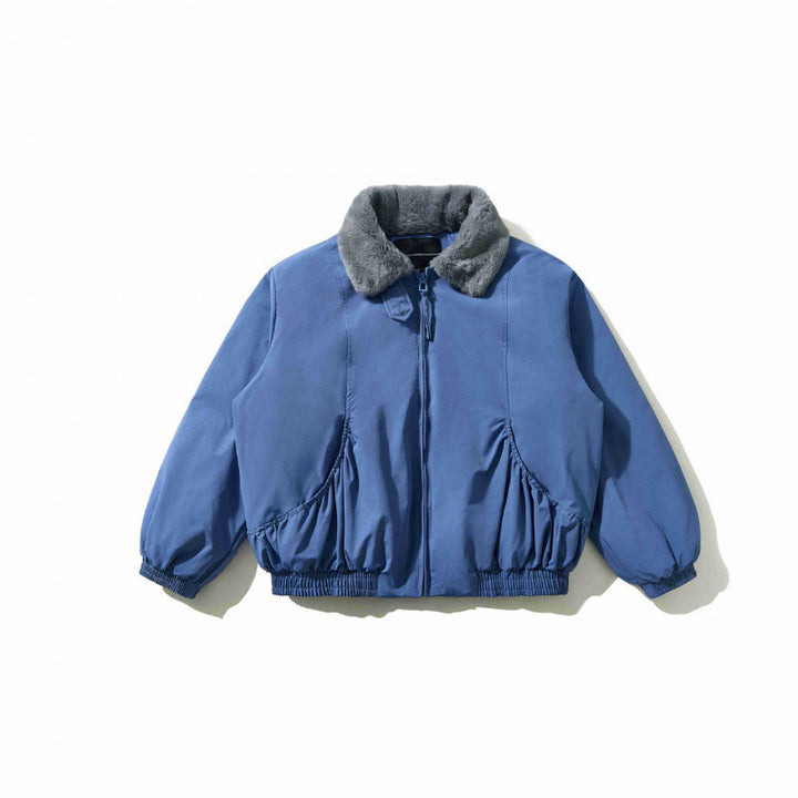 Men's short-cut quilted bomber jacket with fixed faux fur collar and tailored hem Mune Fashion