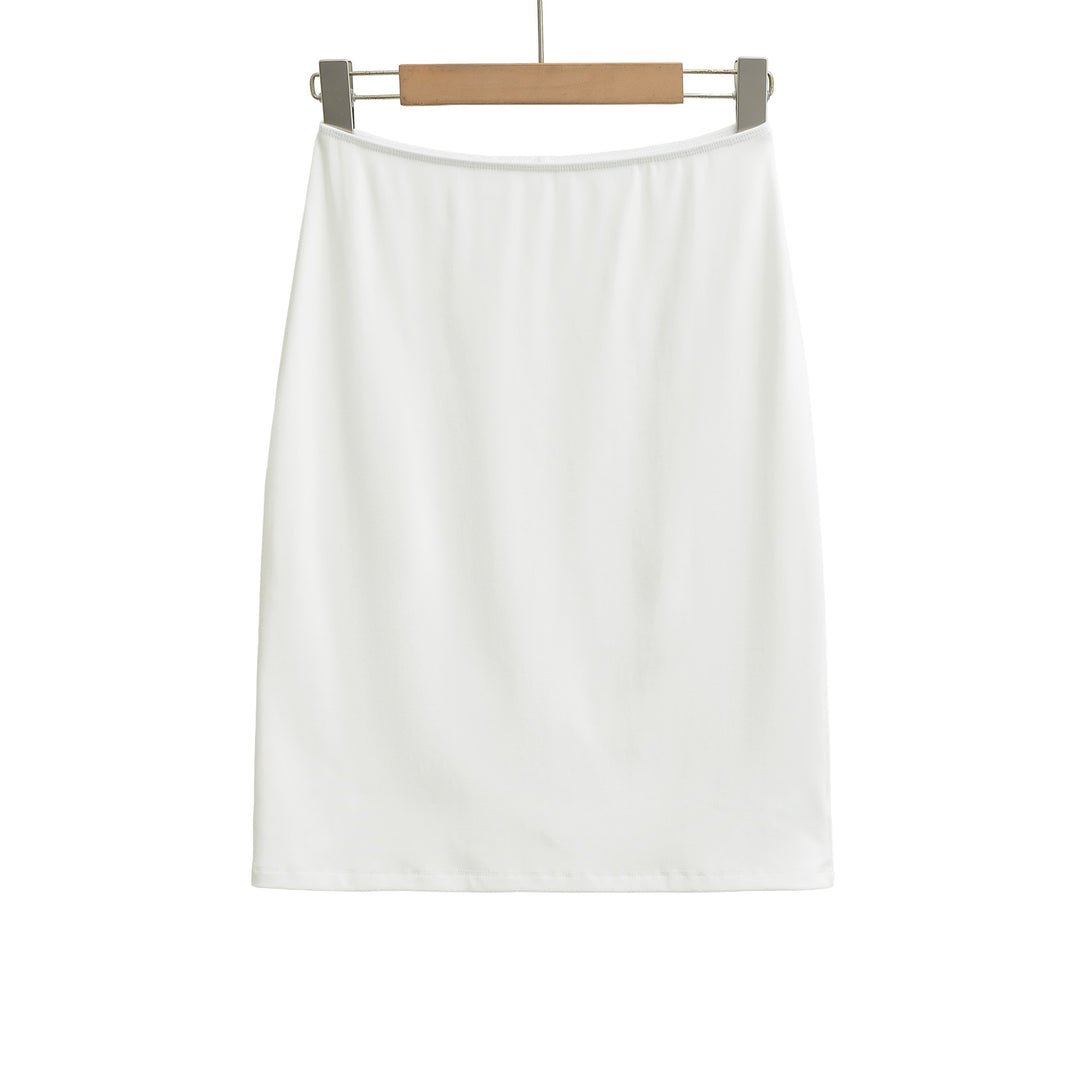 Ladies' Fitted Midi Skirt made of Fine Knitwear with Elastic Waistband Mune Fashion