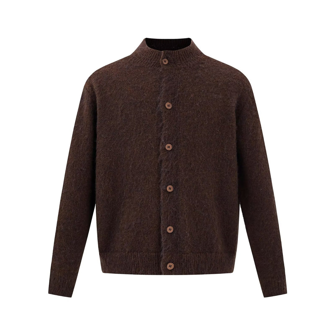 Men's Comfortable Cardigan with High Collar and Button Placket Mune Fashion