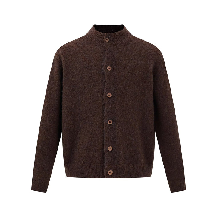 Men's Comfortable Cardigan with High Collar and Button Placket Mune Fashion