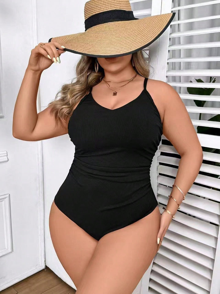 Women's One-Piece Swimsuit with Refined Ribbed Pattern Mune Fashion