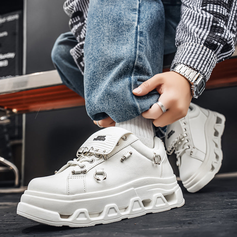 Unisex platform sneaker in punk urban style with metal rings and distinctive profile sole Mune Fashion