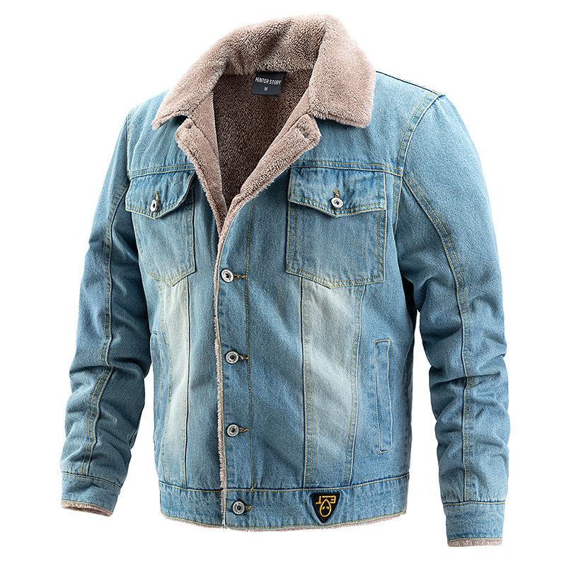 Men's denim jacket with fleece lining Mune Fashion