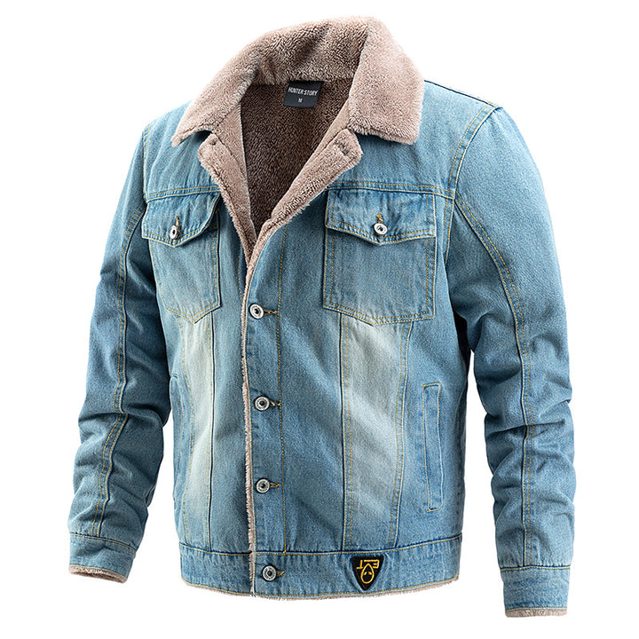 Men's denim jacket with fleece lining Mune Fashion