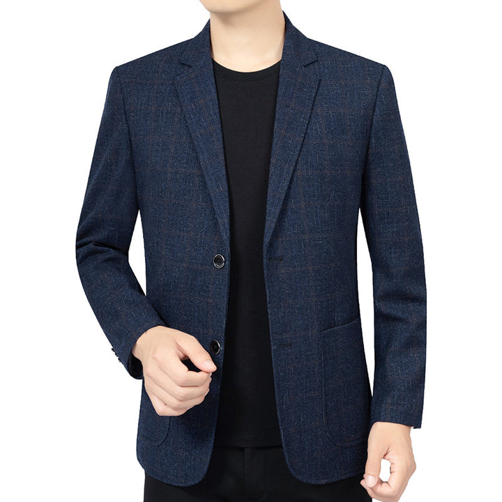 Men's Checked Slim-Fit Blazer Made of Wool Blend Mune Fashion