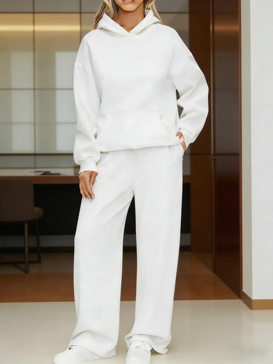 Women's cozy oversized hoodie and wide jogger pants set Mune Fashion