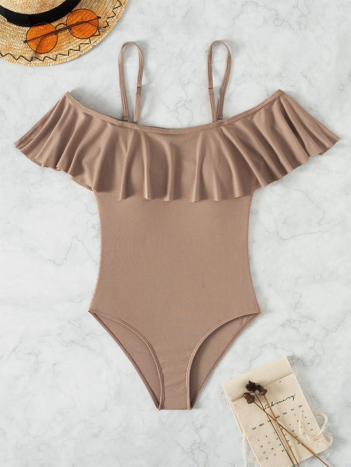 Women One-Piece Swimsuit with Voluminous Ruffle Design Mune Fashion