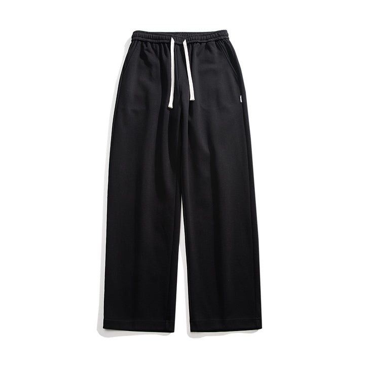 Men's Relaxed-Fit Lounge Pants with Elastic Waistband, Drawstring, and Wide Leg Mune Fashion