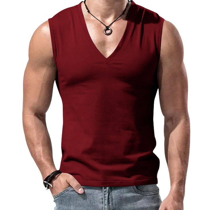 Men's form-fitting sleeveless V-neck muscle shirt Mune Fashion