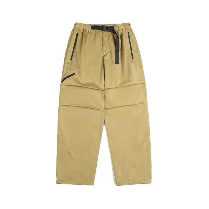 Unisex Technical Cargo Capri Pants with Elastic Waistband, Integrated Belt and Waterproof Zippers Mune Fashion