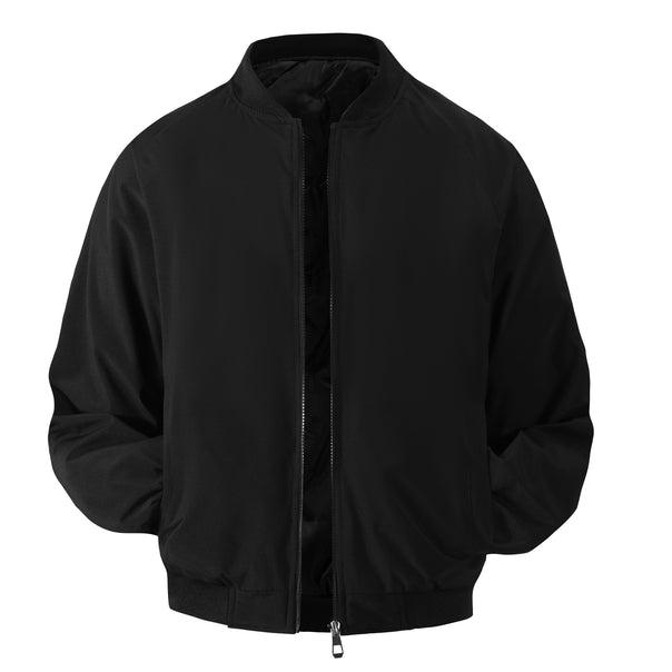 Men's Lightweight Bomber Transitional Jacket with Raglan Sleeves, Ribbed Hem & Windproof Shell Mune Fashion