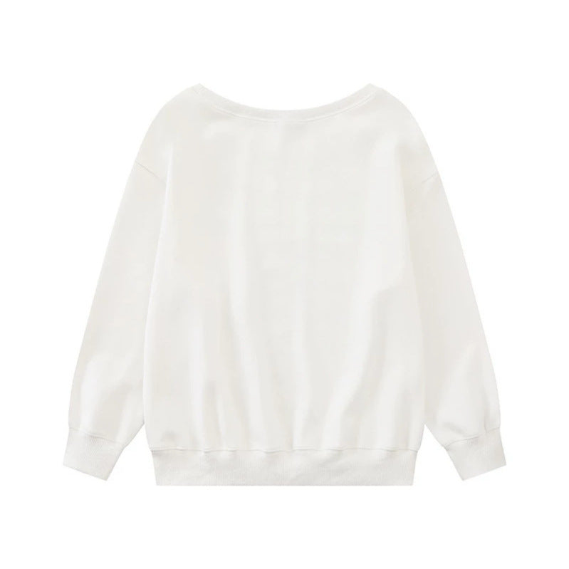 Women's oversized sweatshirt with round neck, typographic statement, and leopard illustration Mune Fashion