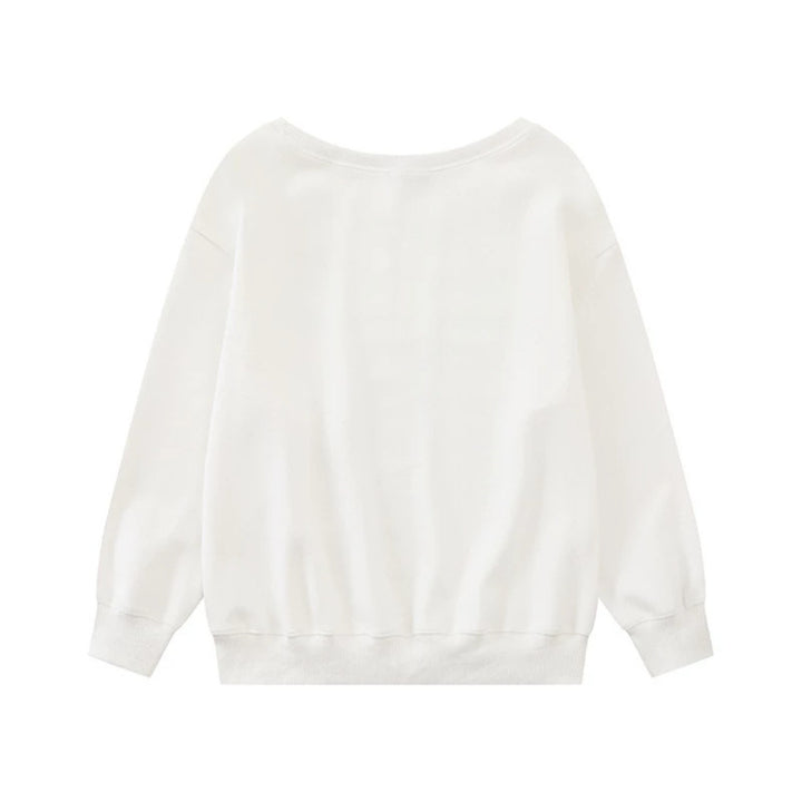 Women's oversized sweatshirt with round neck, typographic statement, and leopard illustration Mune Fashion