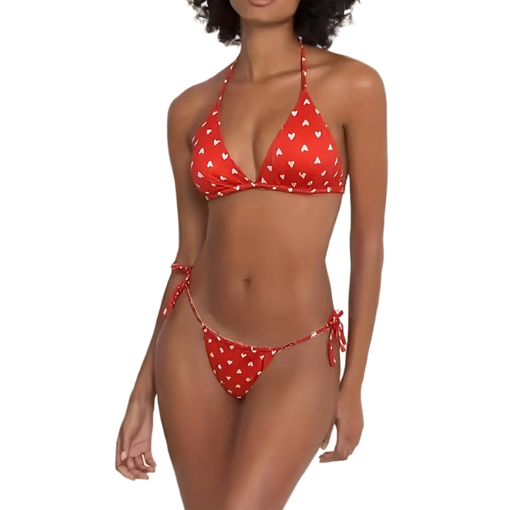 Ladies Triangle Bikini with playful heart pattern Mune Fashion