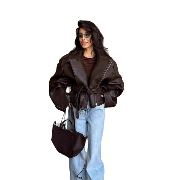 Women's Oversized Jacket with Waist Belt Mune