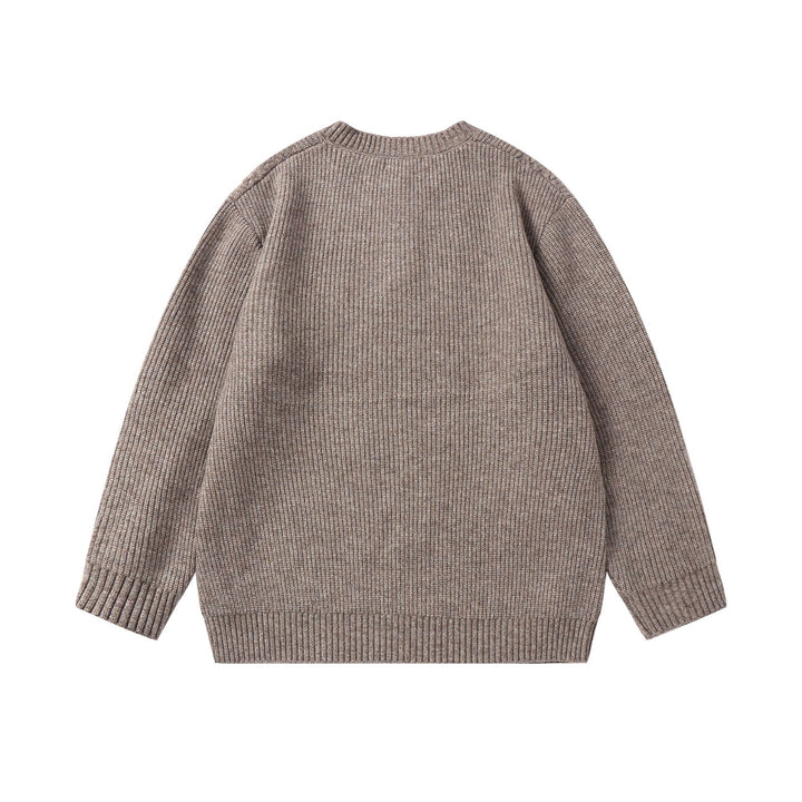 Unisex knitted sweater with Henley button placket and cable pattern Mune Fashion