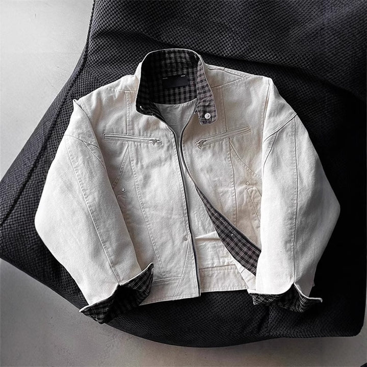 Men's Casual Overshirt with Check Pattern Mune Fashion