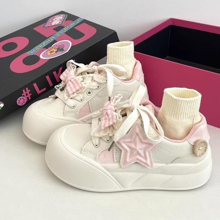 Women's sneakers made of high-quality leather with fashionable sock design by Mune Fashion