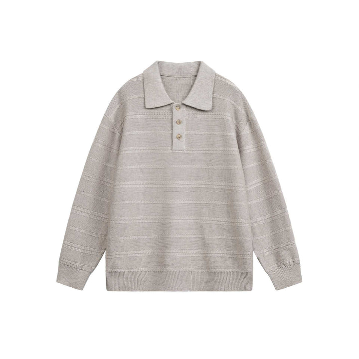 Unisex Knit Polo with Structured Stripes and Three-Button Placket Mune Fashion