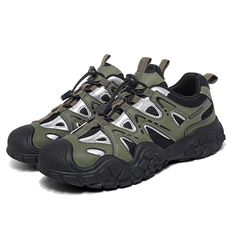 Ladies Chunky Trail Sneaker with shock-absorbing multi-zone profile sole, quick lace-up closure and reflective accents Mune Fashion