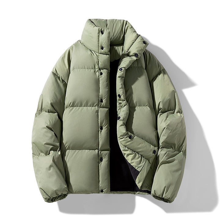 Men's Quilted Winter Padded Jacket with High Stand-up Collar Drune