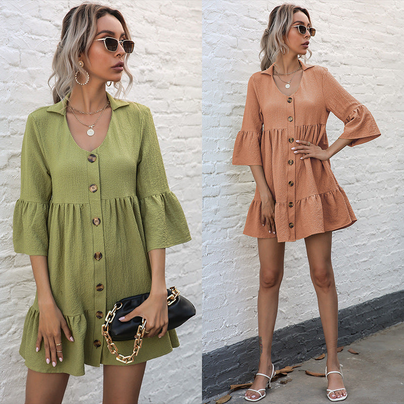 Women's Flowing Wrap Dress with Ruffle Details Mune Fashion