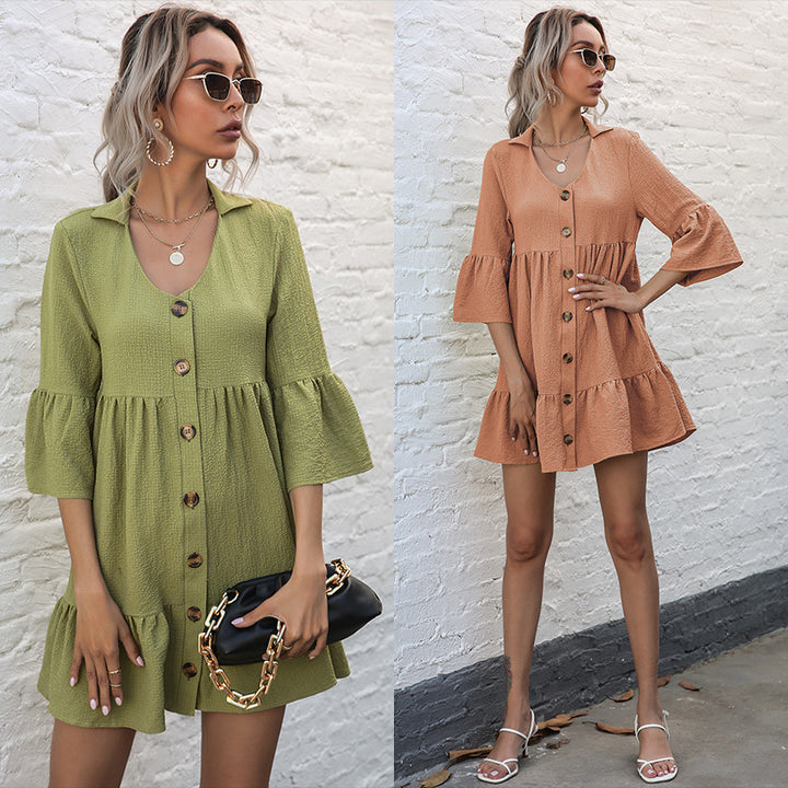 Women's Flowing Wrap Dress with Ruffle Details Mune Fashion