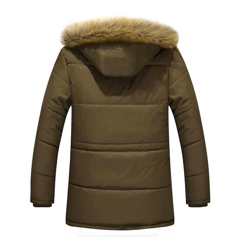 Men's insulated long parka with teddy fleece lining, detachable faux fur hood and concealed two-way zipper Mune Fashion