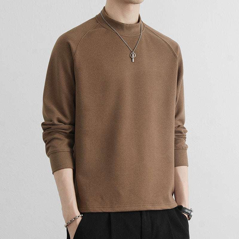 Men's Minimalist Mockneck Sweatshirt made of Tech Fleece with Raglan Sleeves Mune Fashion