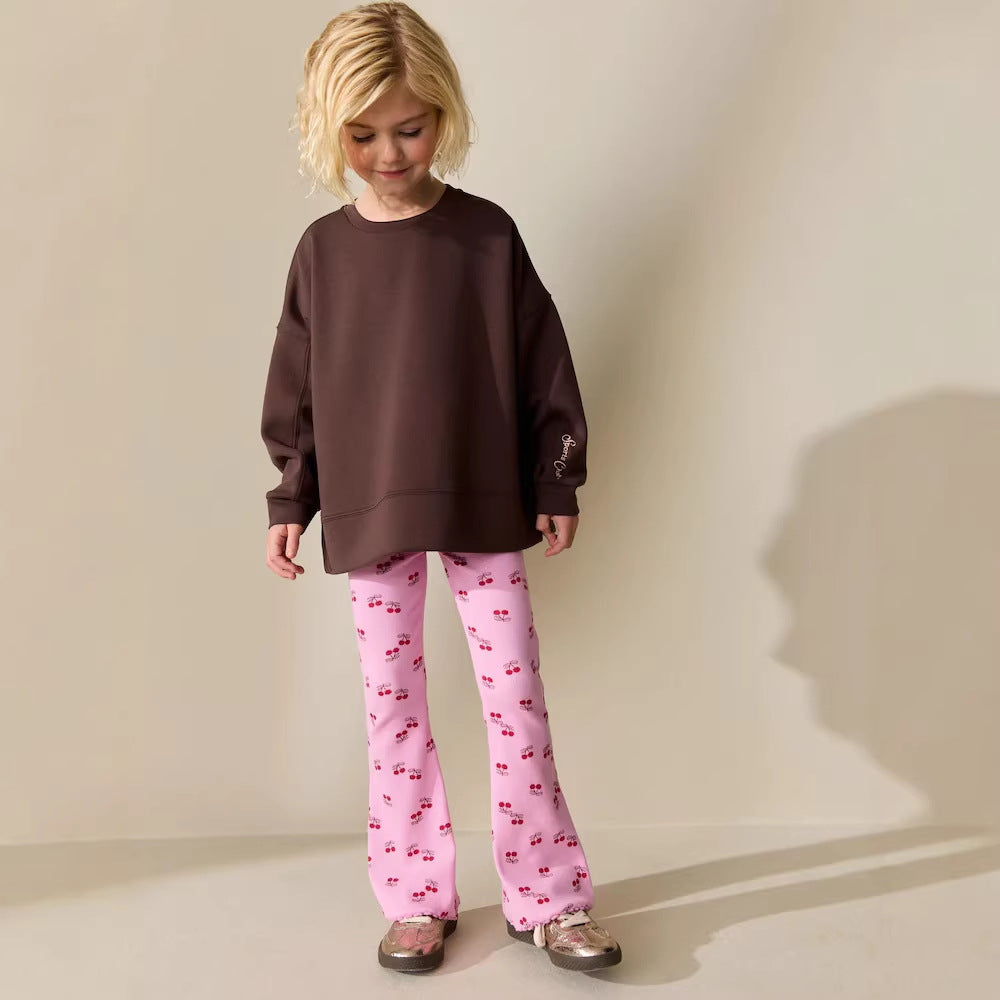 Girls' leggings with cheerful cherry motif Mune Fashion