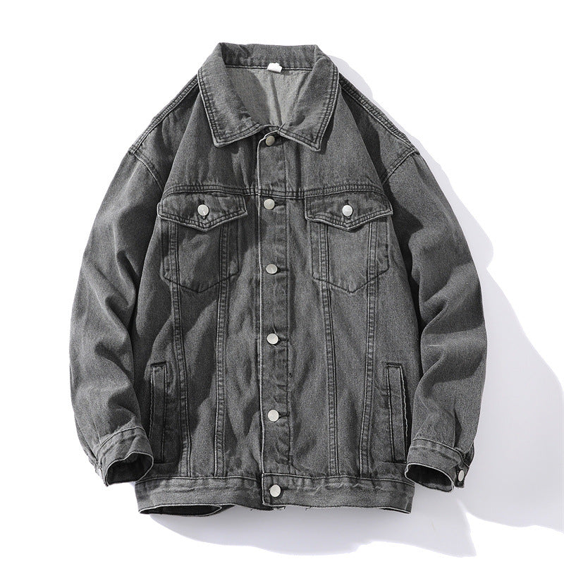 Unisex Oversized Denim Jacket with Snap Button Placket Mune Fashion