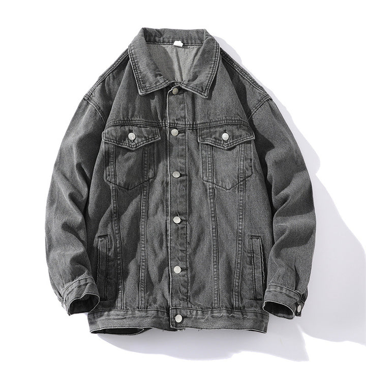 Unisex Oversized Denim Jacket with Snap Button Placket Mune Fashion