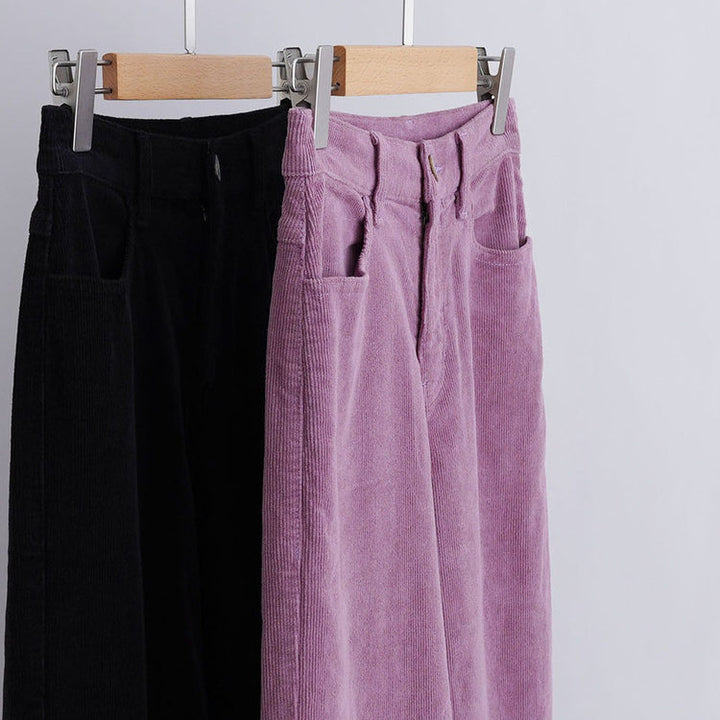Women Comfortable and Wide Corduroy Pants Mune Fashion