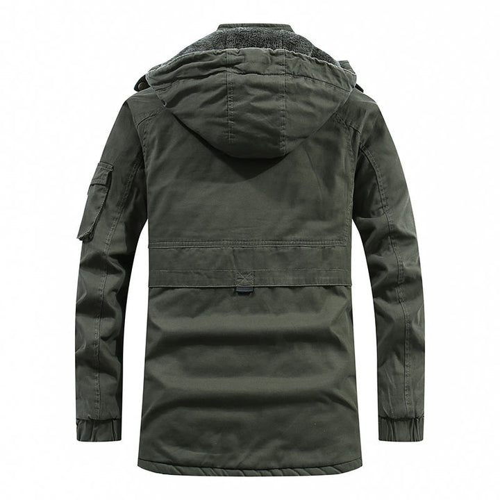 Men's windproof canvas parka with cozy teddy fleece lining and functional hood Mune Fashion
