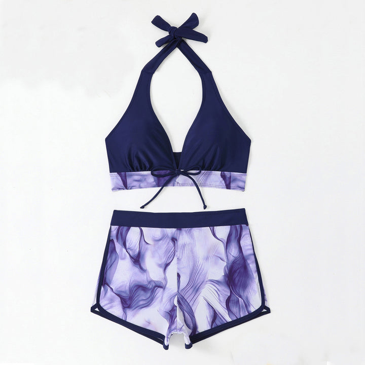 Women's Sporty Bikini Set with Deep V-Neck and Comfortable Shorts Mune Fashion