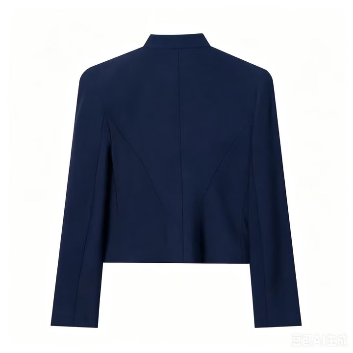 Women's Short Blazer with Military Frog Decoration and Stand-Up Collar Mune Fashion
