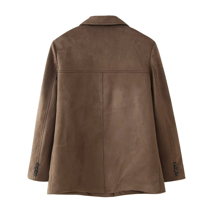 Women's nan kastiger Velvet blazer with lapel collar and patch pockets Mune Fashion