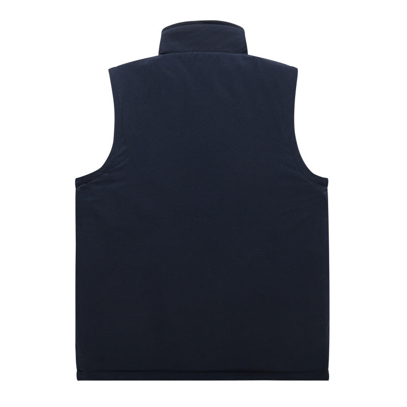 Men's softshell vest with fleece lining, windproof outer layer and high stand-up collar Mune Fashion