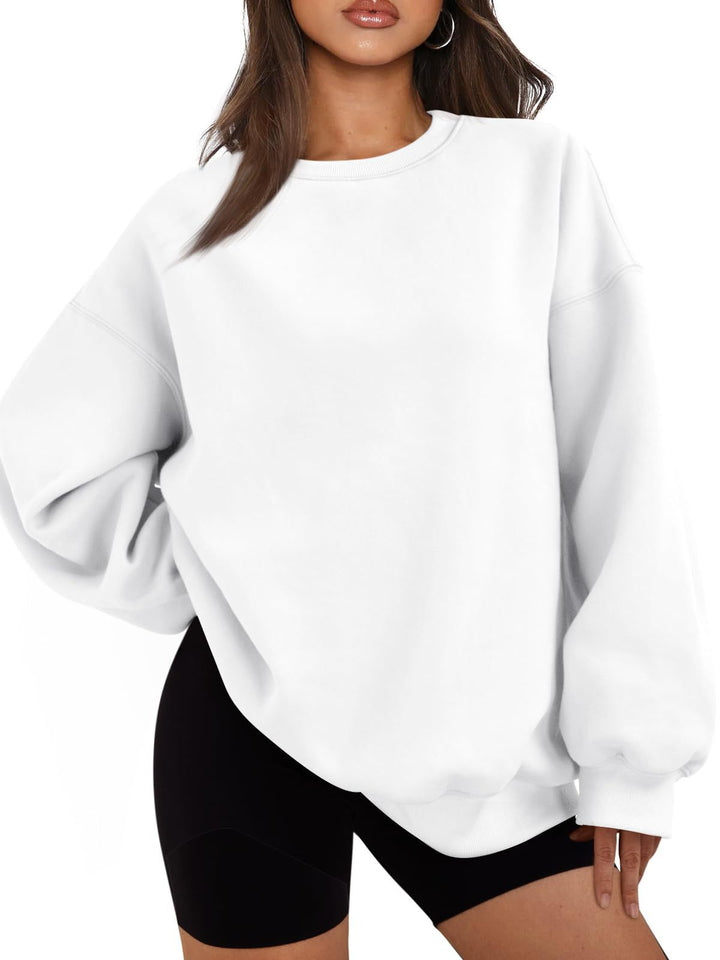 Women's Boxy Crewneck Sweatshirt with extra wide fit, raglan sleeves, and soft fleece lining Mune Fashion